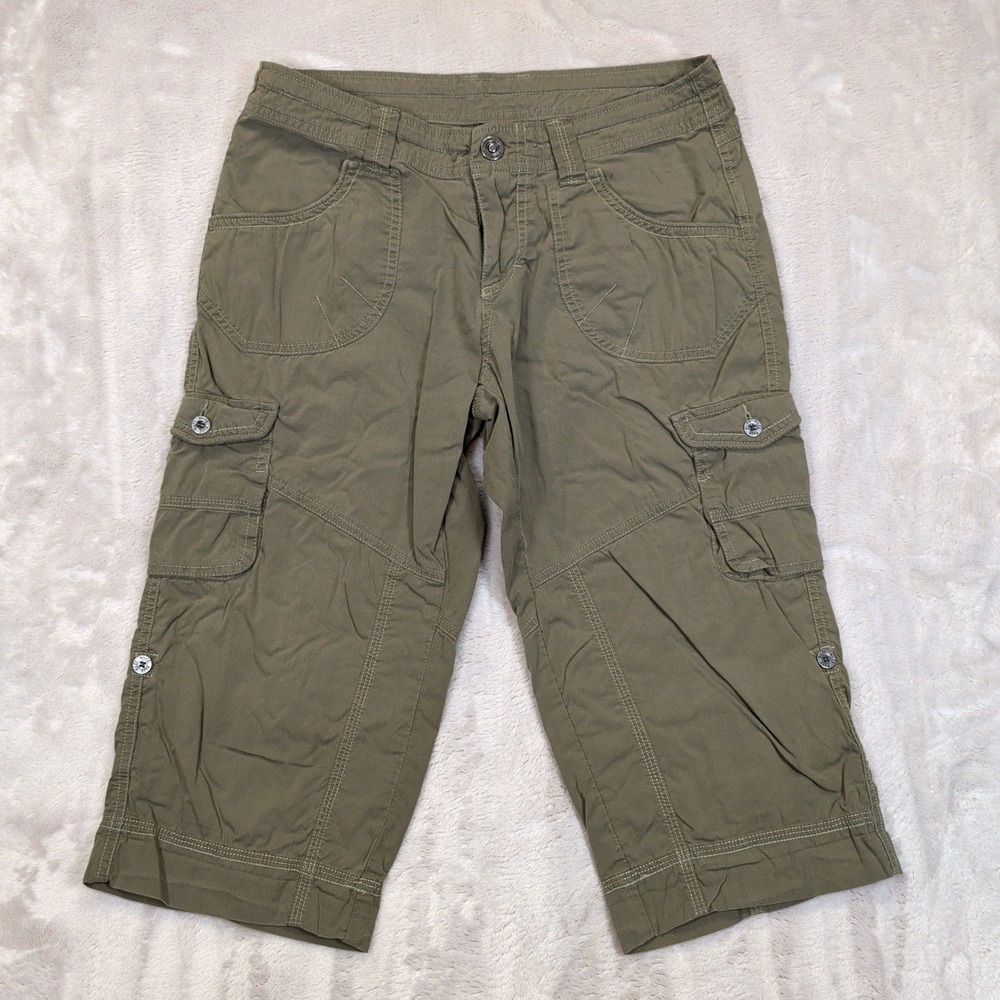 KUHL Cargo Capris Women 4 Green Hiking Outdoor Utility Gorpcore Mountain Gear